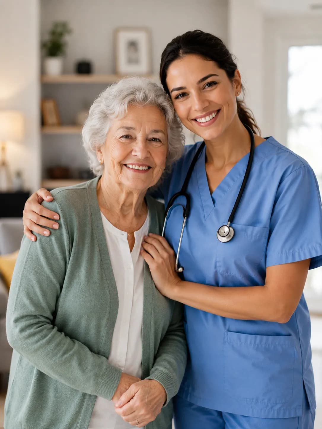 Caregiver holding elderly hand with warmth