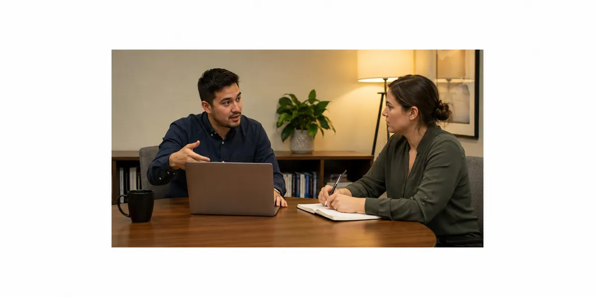 Business owner meeting with a clinical administrator candidate